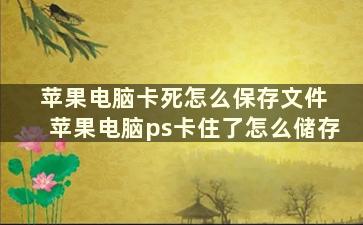 苹果电脑卡死怎么保存文件 苹果电脑ps卡住了怎么储存